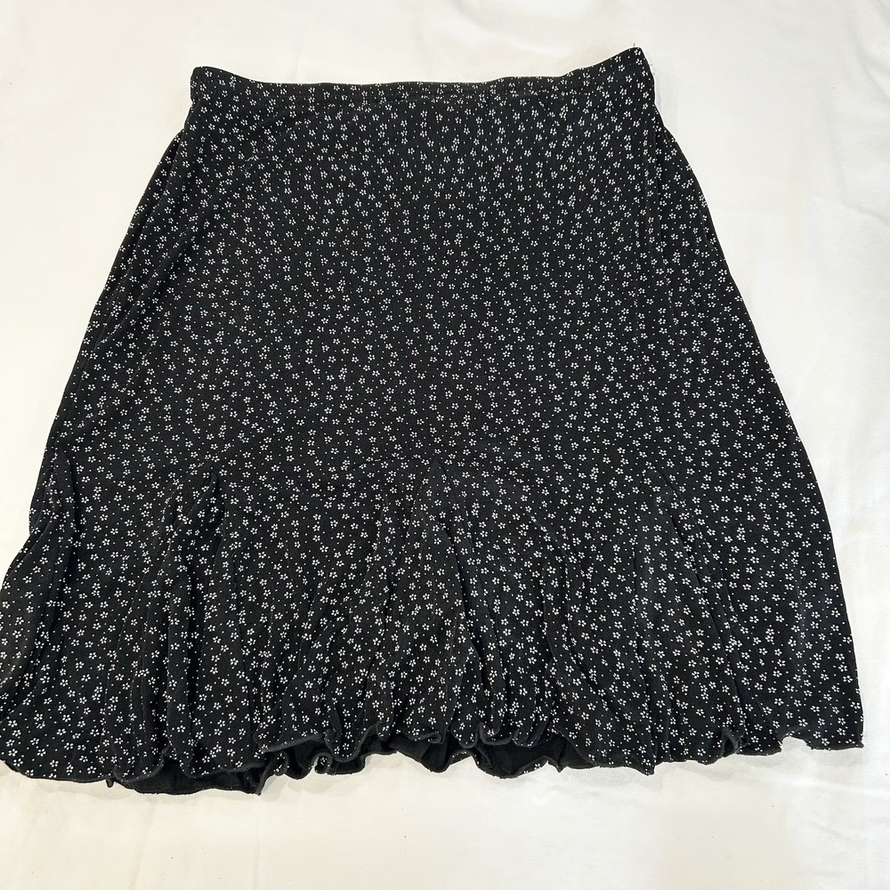 Vintage Briggs Skirt Sz S Floral Whimsigoth Cottage Fairy Grunge Ruffled Hem 90s